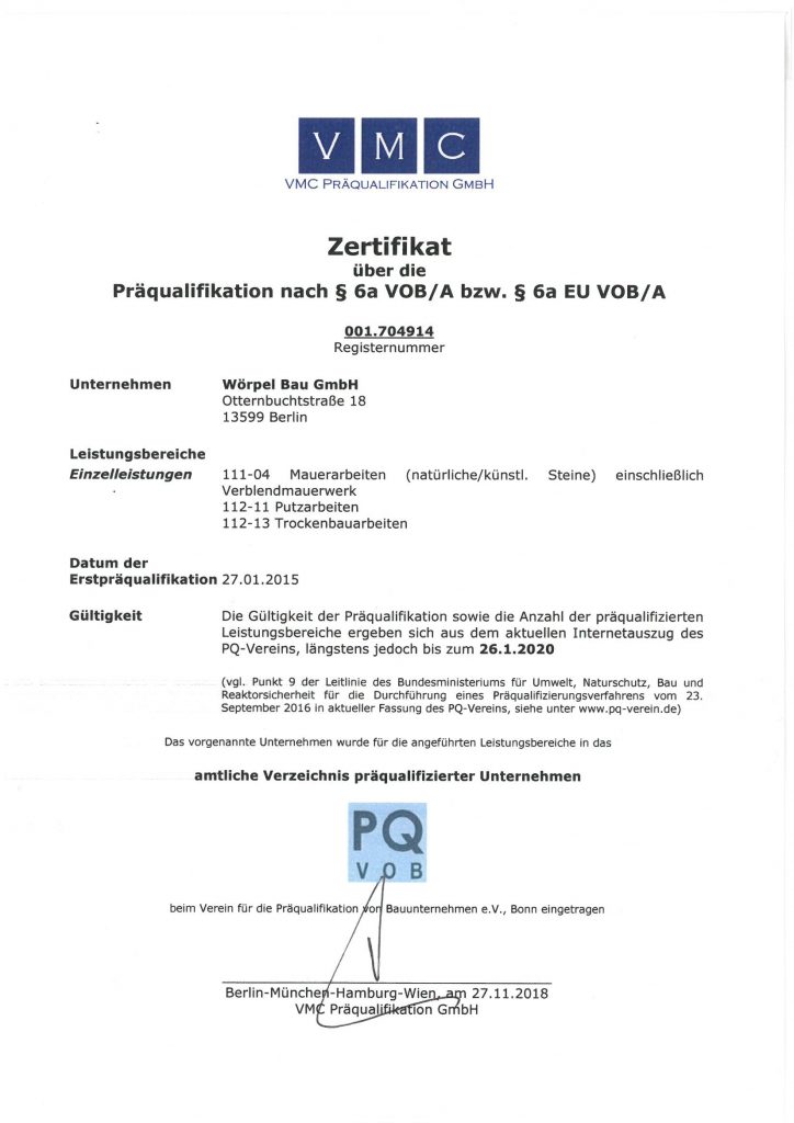 zum Vergrößern Klicken Zertifikat VMC